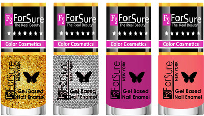 Forsure Fast Dry and Chip Resistant Nail Polish Golden, Silver Glitter, Mauve, Peach(Pack of 4)
Forsure Fast Dry and Chip Resistant Nail Polish Golden, Silver Glitter, Mauve, Peach(Pack of 4)