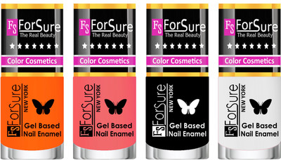 Forsure Fast Dry and Chip Resistant Nail Polish Orange, Peach, Black, White(Pack of 4)
Forsure Fast Dry and Chip Resistant Nail Polish Orange, Peach, Black, White(Pack of 4)