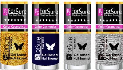 Forsure Fast Dry and Chip Resistant Nail Polish Golden, Blue, Silver, Silver Glitter(Pack of 4)
Forsure Fast Dry and Chip Resistant Nail Polish Golden, Blue, Silver, Silver Glitter(Pack of 4)