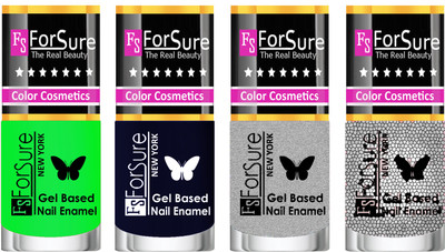 Forsure Fast Dry and Chip Resistant Nail Polish Green, Blue, Silver, Silver Glitter(Pack of 4)
Forsure Fast Dry and Chip Resistant Nail Polish Green, Blue, Silver, Silver Glitter(Pack of 4)