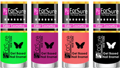 Forsure Fast Dry and Chip Resistant Nail Polish Green, Mauve, Peach, Black(Pack of 4)
Forsure Fast Dry and Chip Resistant Nail Polish Green, Mauve, Peach, Black(Pack of 4)