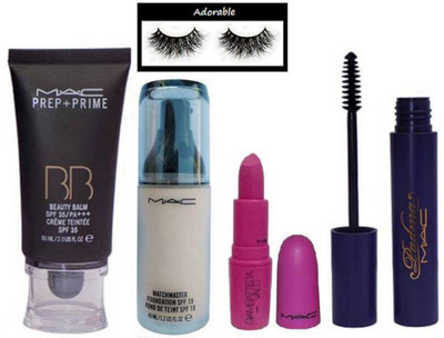 Adorable Eyelashes & Mac Padma Liquid Waterproof Mascara &Prep +Prime BB Beauty Balm SPF 35 pa+++Creme Teintee 60ml & mac matchmaster foundation SPF 15, Giambattista valli matte voileta lipstick(Set of 5)
Adorable Eyelashes & Mac Padma Liquid Waterproof Mascara &Prep +Prime BB Beauty Balm SPF 35 pa+++Creme Teintee 60ml & mac matchmaster foundation SPF 15, Giambattista valli matte voileta lipstick(Set of 5)