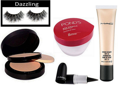 Dazzling Eyelashes, Mac Two Way Compact, Ponds Age Miracle Wrinkle Corrector Cream, Studio Sculpt spf 15 Foundation Fond De Teint, Stick Kajal(Set of 5)
Dazzling Eyelashes, Mac Two Way Compact, Ponds Age Miracle Wrinkle Corrector Cream, Studio Sculpt spf 15 Foundation Fond De Teint, Stick Kajal(Set of 5)