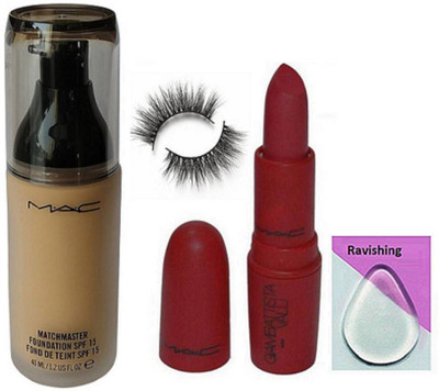 ravishing silicon puff, eyelashes, Mac matchmaster foundation & giambattista valli lipstick(Set of 4)
ravishing silicon puff, eyelashes, Mac matchmaster foundation & giambattista valli lipstick(Set of 4)