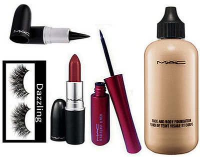 Dazzling Eyelashes with Face And Body Foundation, Matte Finish Lipstick, Liquid Last Eyeliner, Stick Kajal(Set of 5)
Dazzling Eyelashes with Face And Body Foundation, Matte Finish Lipstick, Liquid Last Eyeliner, Stick Kajal(Set of 5)