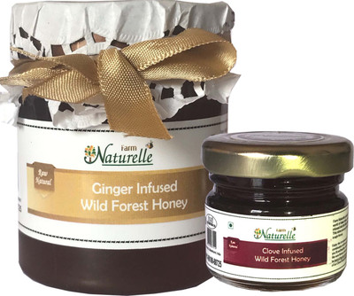 Farm Naturelle Farm Naturelle-Real Ginger infused Forest Honey (250 Gms) and Real Clove (Laung)Infused Forest Honey (40Gms) Combo-Immense Medicinal Value(390 ml, Pack of 2)
Farm Naturelle Farm Naturelle-Real Ginger infused Forest Honey (250 Gms) and Real Clove (Laung)Infused Forest Honey (40Gms) Combo-Immense Medicinal Value(390 ml, Pack of 2)