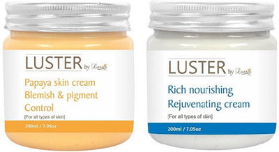 Luster Papaya Blemish & Skin Pigment Control Cream + Rich Nourishing Rejuvinating Cream(400 ml)
Luster Papaya Blemish & Skin Pigment Control Cream + Rich Nourishing Rejuvinating Cream(400 ml)