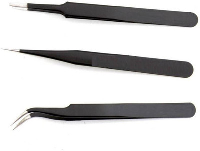 Inditrust Set of 3 black Stainless Steel Tweezers for mobile / gadget / laptop repair and jewelry repair work Straight & Curved Tips Tweezers make up tool kit
Inditrust Set of 3 black Stainless Steel Tweezers for mobile / gadget / laptop repair and jewelry repair work Straight & Curved Tips Tweezers make up tool kit