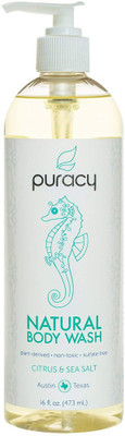 Puracy Natural Body Wash, Citrus and Sea Salt, 16 Fluid Ounce(473 ml)