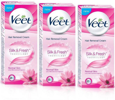 Veet Hai0r Removal Cream In New Silk And Fresh Technology For Normal Skin- 50g.X3=150g (Pack of 3) Cream(150 g, Set of 3)
Veet Hai0r Removal Cream In New Silk And Fresh Technology For Normal Skin- 50g.X3=150g (Pack of 3) Cream(150 g, Set of 3)