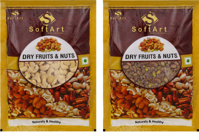 Soft Art 100% Natural Premium Nuts and Dry Fruit Combo 500 grams - Cashews (Kaju) - 250 gms , Pistachios (Pista) - 250 gram Cashews, Pistachios(250 g, Vacuum Pack)
Soft Art 100% Natural Premium Nuts and Dry Fruit Combo 500 grams - Cashews (Kaju) - 250 gms , Pistachios (Pista) - 250 gram Cashews, Pistachios(250 g, Vacuum Pack)