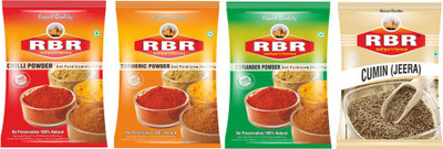 RBR Premium Mix Spices- Chilli (Mirchi), Turmeric(Haldi), Coriander(Dhaniya), Cumin Seeds(Jeera) 100g each(4 x 100 g)
RBR Premium Mix Spices- Chilli (Mirchi), Turmeric(Haldi), Coriander(Dhaniya), Cumin Seeds(Jeera) 100g each(4 x 100 g)