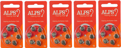 Alps P13 Hearing Aid Batteries 1.45V 5 patta (30 battery) Button Cells Stethoscope Case(Silver)
Alps P13 Hearing Aid Batteries 1.45V 5 patta (30 battery) Button Cells Stethoscope Case(Silver)