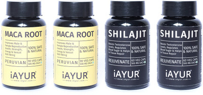 iAYUR Shilajit Pure Himalayan 500 Mg 60 Veg Caps & Maca Root Peruvian 400 Mg 90 Veg Caps(300 No)
iAYUR Shilajit Pure Himalayan 500 Mg 60 Veg Caps & Maca Root Peruvian 400 Mg 90 Veg Caps(300 No)