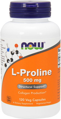 Now Foods L-Proline 500 mg 120 Veg Capsules(120 No)