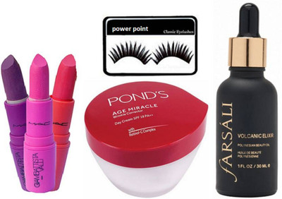 power point eyelashes , farsali volcanic elixir face serum, ponds age miracle face cream with giambattista valli lipstick (pack of 3)(Set of 6)
power point eyelashes , farsali volcanic elixir face serum, ponds age miracle face cream with giambattista valli lipstick (pack of 3)(Set of 6)