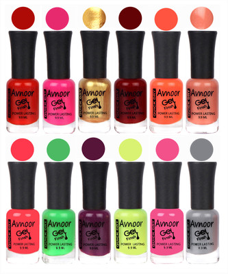 Avnoor Trendy Color Gel Nail Polish Combo Set No 466 Multicolor(Pack of 12) 
Avnoor Trendy Color Gel Nail Polish Combo Set No 466 Multicolor(Pack of 12)