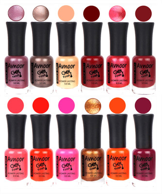 Avnoor Trendy Color Gel Nail Polish Combo Set No 378 Multicolor(Pack of 12)
Avnoor Trendy Color Gel Nail Polish Combo Set No 378 Multicolor(Pack of 12)
