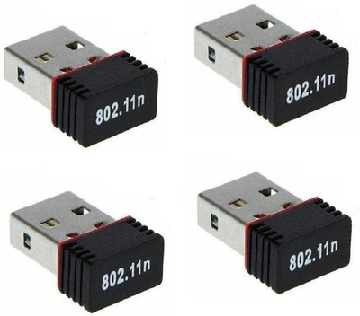 Teratech (Pack of 4) 300 Mbps Mini WiFi Dongle Wireless LAN Card 802.11 Network Connector USB Adapter(Black)
Teratech (Pack of 4) 300 Mbps Mini WiFi Dongle Wireless LAN Card 802.11 Network Connector USB Adapter(Black)