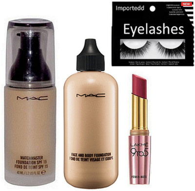 Importedd Eyelashes, Mac Face And Body & MatchMaster Foundation, 9to5 Primer Lipstick(Set of 4)
Importedd Eyelashes, Mac Face And Body & MatchMaster Foundation, 9to5 Primer Lipstick(Set of 4)