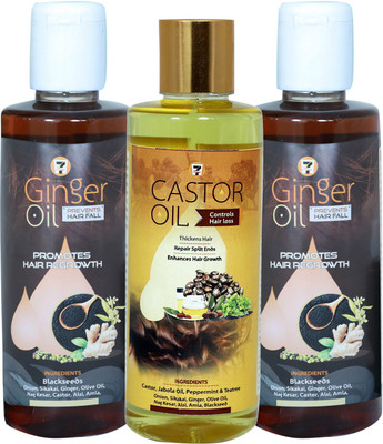 7 Days GINGER OIL (200 ML) (PACK of 2) + CASTOR OIL (100 ML) Hair Oil(200 ml)
7 Days GINGER OIL (200 ML) (PACK of 2) + CASTOR OIL (100 ML) Hair Oil(200 ml)