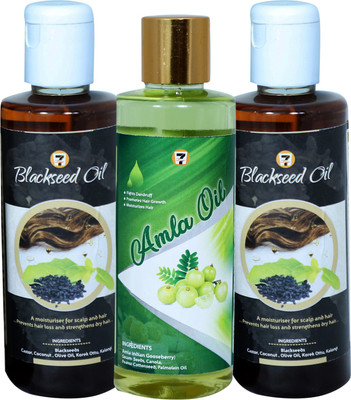 7 Days BLACKSEED OIL (100 ML) (PACK of 2) + AMLA OIL (100 ML) Hair Oil(100 ml)