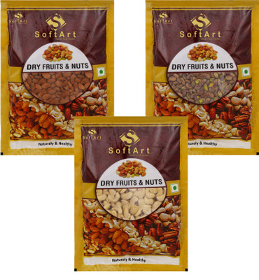 Soft Art 100% Natural Premium Nuts and Dry Fruit Combo 1.5 Kg - Almond (Badaam) - 500 gms, Pistachios (Pista) - 500 gms and Cashew (Kaju) - 500 gms Almonds, Pistachios, Cashews(500 g, Vacuum Pack)
Soft Art 100% Natural Premium Nuts and Dry Fruit Combo 1.5 Kg - Almond (Badaam) - 500 gms, Pistachios (Pista) - 500 gms and Cashew (Kaju) - 500 gms Almonds, Pistachios, Cashews(500 g, Vacuum Pack)