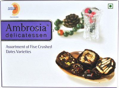 AMBROSIA DELICATESSEN ASSORTMENT OF FIVE CRUSHED DATES VARIETIES(250 g, Box)
AMBROSIA DELICATESSEN ASSORTMENT OF FIVE CRUSHED DATES VARIETIES(250 g, Box)