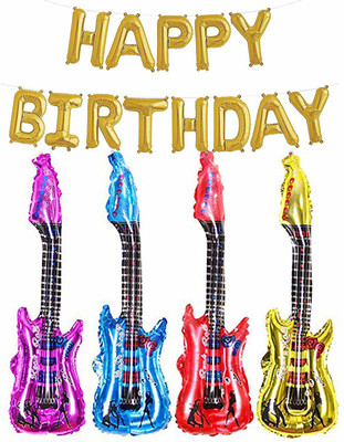 Masti Zone Printed Pack of 4 Guitar Shape Foil Balloons 32" with 1 Pcs Happy Birthday Foil Balloon for Birthday and Theme Party Balloon Bouquet(Multicolor, Gold, Pack of 5)
Masti Zone Printed Pack of 4 Guitar Shape Foil Balloons 32" with 1 Pcs Happy Birthday Foil Balloon for Birthday and Theme Party Balloon Bouquet(Multicolor, Gold, Pack of 5)