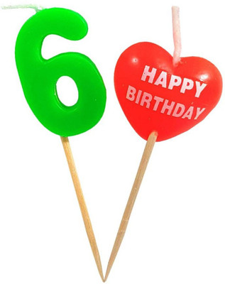 TRISHRA Candle no.6 with Heart Shape Candle written with Happy Birthday Candle(Red, Green, Pack of 2), Green;red
TRISHRA Candle no.6 with Heart Shape Candle written with Happy Birthday Candle(Red, Green, Pack of 2), Green;red