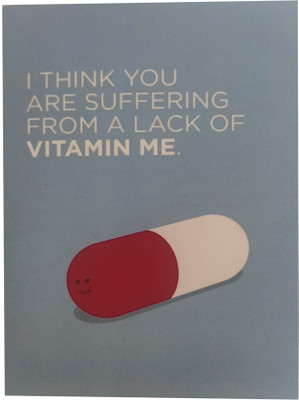 macro Vitamin me greeting card Greeting Card(Blue, Pack of 1)