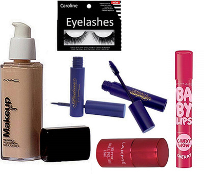 caroline Eyelashes & Mac Makeup Pro long wear Foundation & Padma Eyeliner+Mascara & Lakme Mirror Nail paint & maybelline baby lip balm(Set of 6)
caroline Eyelashes & Mac Makeup Pro long wear Foundation & Padma Eyeliner+Mascara & Lakme Mirror Nail paint & maybelline baby lip balm(Set of 6)