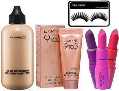 pink palace eyelashes , mac face and body foundation, mousse foundation with giambattista valli lipstick (set of 3)(Set of 6)
pink palace eyelashes , mac face and body foundation, mousse foundation with giambattista valli lipstick (set of 3)(Set of 6)