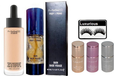 luxurious Eyelashes & studio water weight foundation & prep+prime skin base visage primer Nail Polish (Pack Of 3)(Set of 6)
luxurious Eyelashes & studio water weight foundation & prep+prime skin base visage primer Nail Polish (Pack Of 3)(Set of 6)