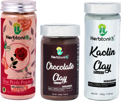 HerbtoniQ 100% Natural Rose Petals Powder 150g, Chocolate Clay Powder 200g, Kaolin Clay Powder 200g For Face Pack And Hair Pack(550 g)
HerbtoniQ 100% Natural Rose Petals Powder 150g, Chocolate Clay Powder 200g, Kaolin Clay Powder 200g For Face Pack And Hair Pack(550 g)