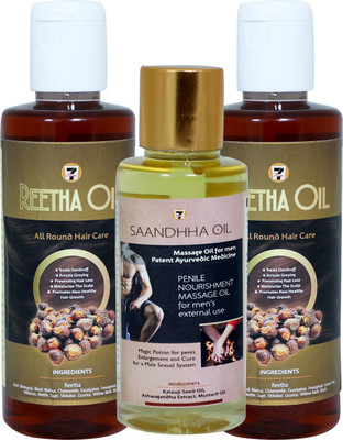 7 Days REETHA OIL (100 ML) (PACK of 2) + SAANDHHA OIL (100 ML) Hair Oil(100 ml)