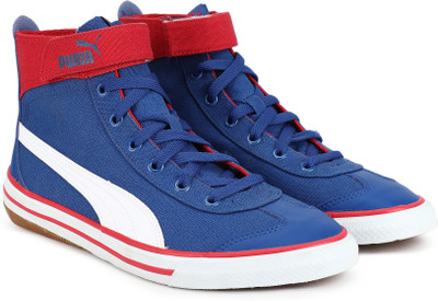 Puma Boys & Girls Lace Sneakers(Blue, Puma white barbados cherry