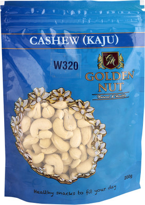 Golden Nut Cashew nuts W320 Cashews(200 g, Pouch)