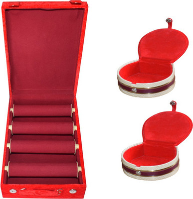 Aadhya combo of bangle boxes (maroon) Vanity Box(Maroon)