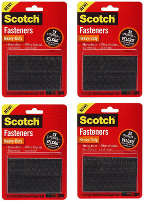 3M Scotch Heavy-Duty Fasteners, 8 Sets of 1 Inch x 3 Inches Strips, Black, 4 Pack (RFD7091)
3M Scotch Heavy-Duty Fasteners, 8 Sets of 1 Inch x 3 Inches Strips, Black, 4 Pack (RFD7091)