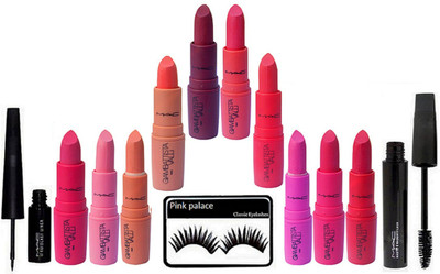 pink palace Eyelashes, Mac Giambattiata valli Lipstick Pack of 10 + Eyeliner & mascara(Set of 13)
pink palace Eyelashes, Mac Giambattiata valli Lipstick Pack of 10 + Eyeliner & mascara(Set of 13)