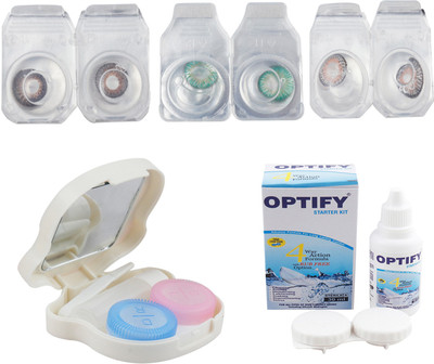 Optify Combo Pack Monthly Color Contact Lens With Travel Kit Monthly Contact Lens(1, Brown-Green-Grey, Pack of 3)
Optify Combo Pack Monthly Color Contact Lens With Travel Kit Monthly Contact Lens(1, Brown-Green-Grey, Pack of 3)