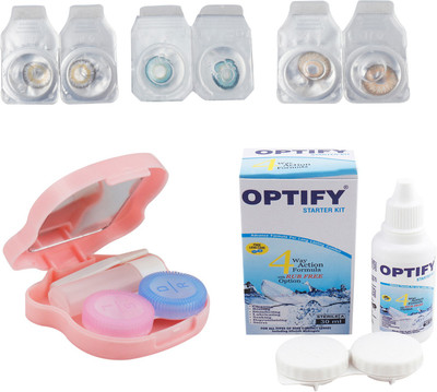 Optify Combo Pack Monthly Color Contact Lens With Travel Kit Monthly Contact Lens(1, Grey-Aqua-Brown, Pack of 3)
Optify Combo Pack Monthly Color Contact Lens With Travel Kit Monthly Contact Lens(1, Grey-Aqua-Brown, Pack of 3)