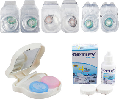 Optify Combo Pack Monthly Color Contact Lens With Travel Kit Monthly Contact Lens(1, Green-Grey-Aqua-, Pack of 3)
Optify Combo Pack Monthly Color Contact Lens With Travel Kit Monthly Contact Lens(1, Green-Grey-Aqua-, Pack of 3)
