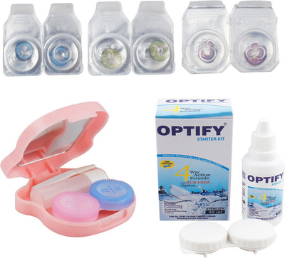 Optify Combo Pack Monthly Color Contact Lens With Travel Kit Monthly Contact Lens(1, Blue-Green-Pink, Pack of 3)
Optify Combo Pack Monthly Color Contact Lens With Travel Kit Monthly Contact Lens(1, Blue-Green-Pink, Pack of 3)