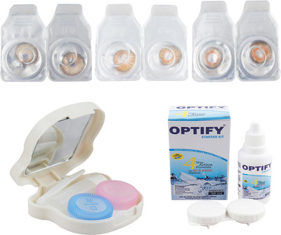 Optify Combo Pack Monthly Color Contact Lens With Travel Kit Monthly Contact Lens(1, Brown-Honey-Honey, Pack of 3)
Optify Combo Pack Monthly Color Contact Lens With Travel Kit Monthly Contact Lens(1, Brown-Honey-Honey, Pack of 3)