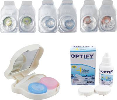 Optify Combo Pack Monthly Color Contact Lens With Travel Kit Monthly Contact Lens(1, Green-Blue-Hazel, Pack of 3)
Optify Combo Pack Monthly Color Contact Lens With Travel Kit Monthly Contact Lens(1, Green-Blue-Hazel, Pack of 3)