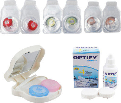 Optify Combo Pack Monthly Color Contact Lens With Travel Kit Monthly Contact Lens(1, Red-Green-Hazel, Pack of 3)
Optify Combo Pack Monthly Color Contact Lens With Travel Kit Monthly Contact Lens(1, Red-Green-Hazel, Pack of 3)