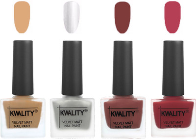 Kwality Premium Quality Matte Nail Polish (2201202059 ) Beige,Silver,Dark Tan,Rani Pink(Pack of 4)
Kwality Premium Quality Matte Nail Polish (2201202059 ) Beige,Silver,Dark Tan,Rani Pink(Pack of 4)