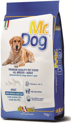 all4pets Mr Dog All Breeds Adult with Chicken & Rice 1kg Chicken 1 kg Dry Dog Food
all4pets Mr Dog All Breeds Adult with Chicken & Rice 1kg Chicken 1 kg Dry Dog Food
